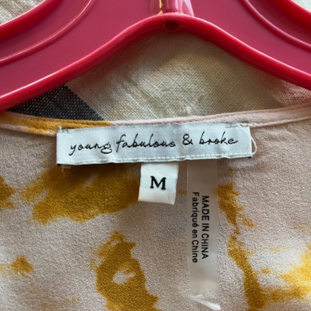 Young Fabulous & Broke Mustard and Blush Tie-Dye High-Low Maxi Dress - Picture 3 of 8